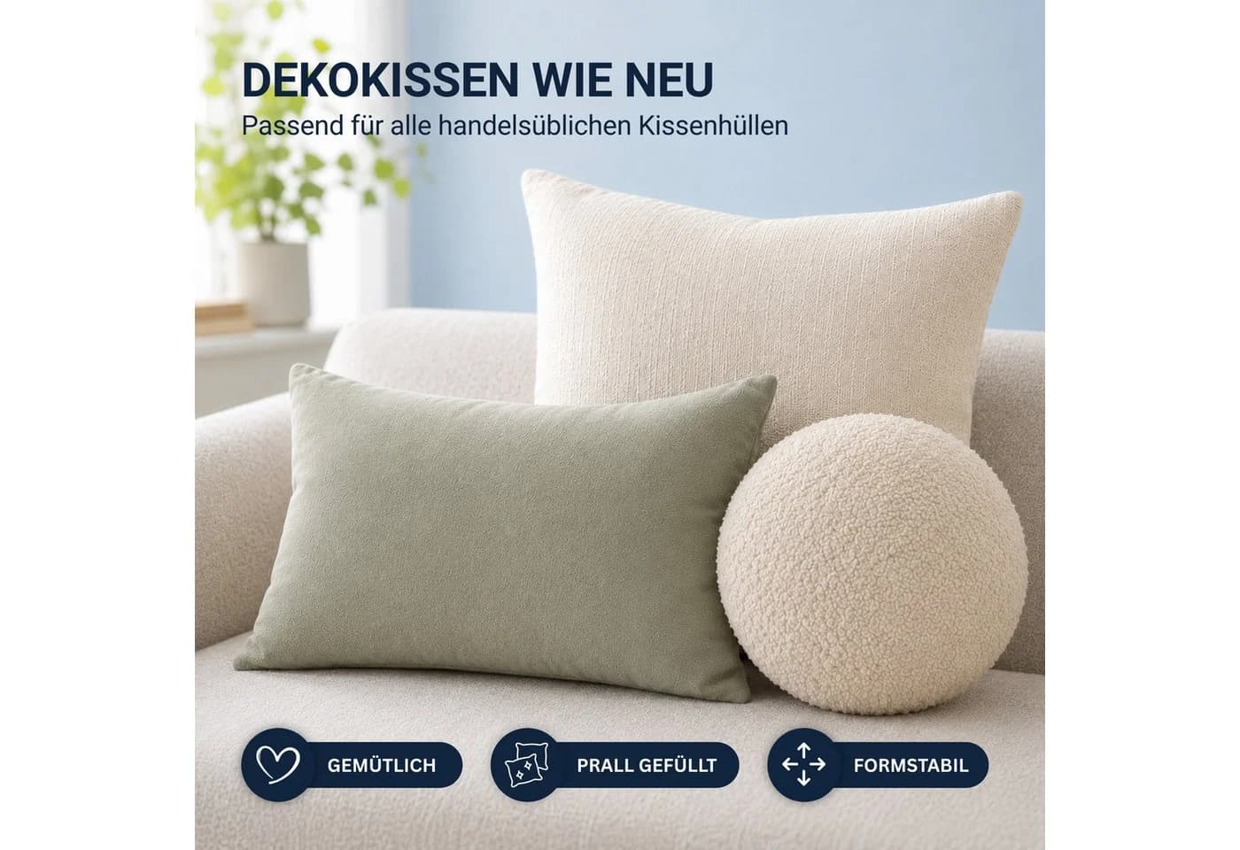 Bestlivings Dekokissen mit Federfüllung 4er-Pack