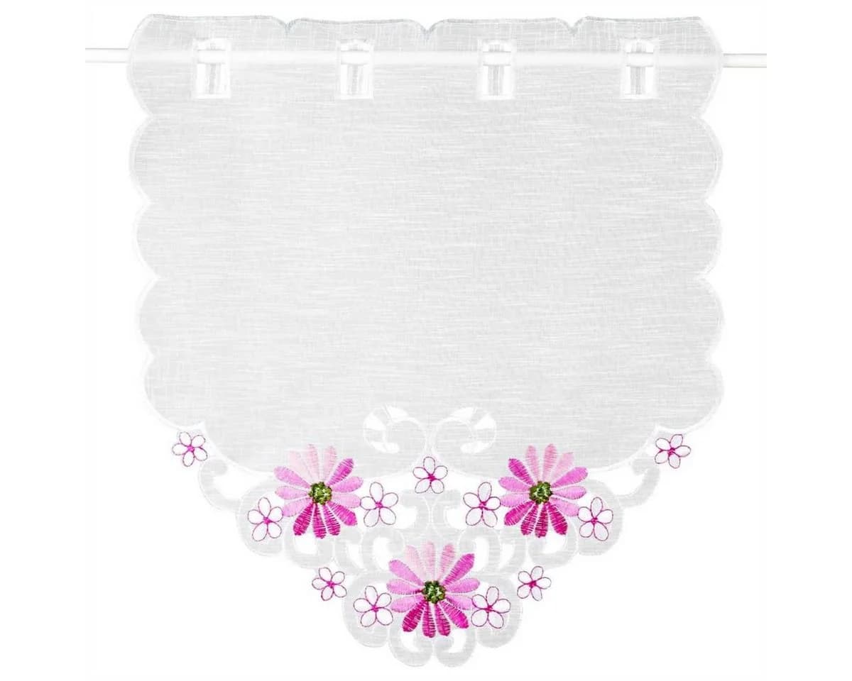 Arsvita Bistrogardine Transparent Rosa mit Stickerei