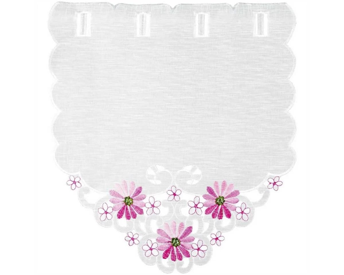 Arsvita Bistrogardine Transparent Rosa mit Stickerei - Bild 2