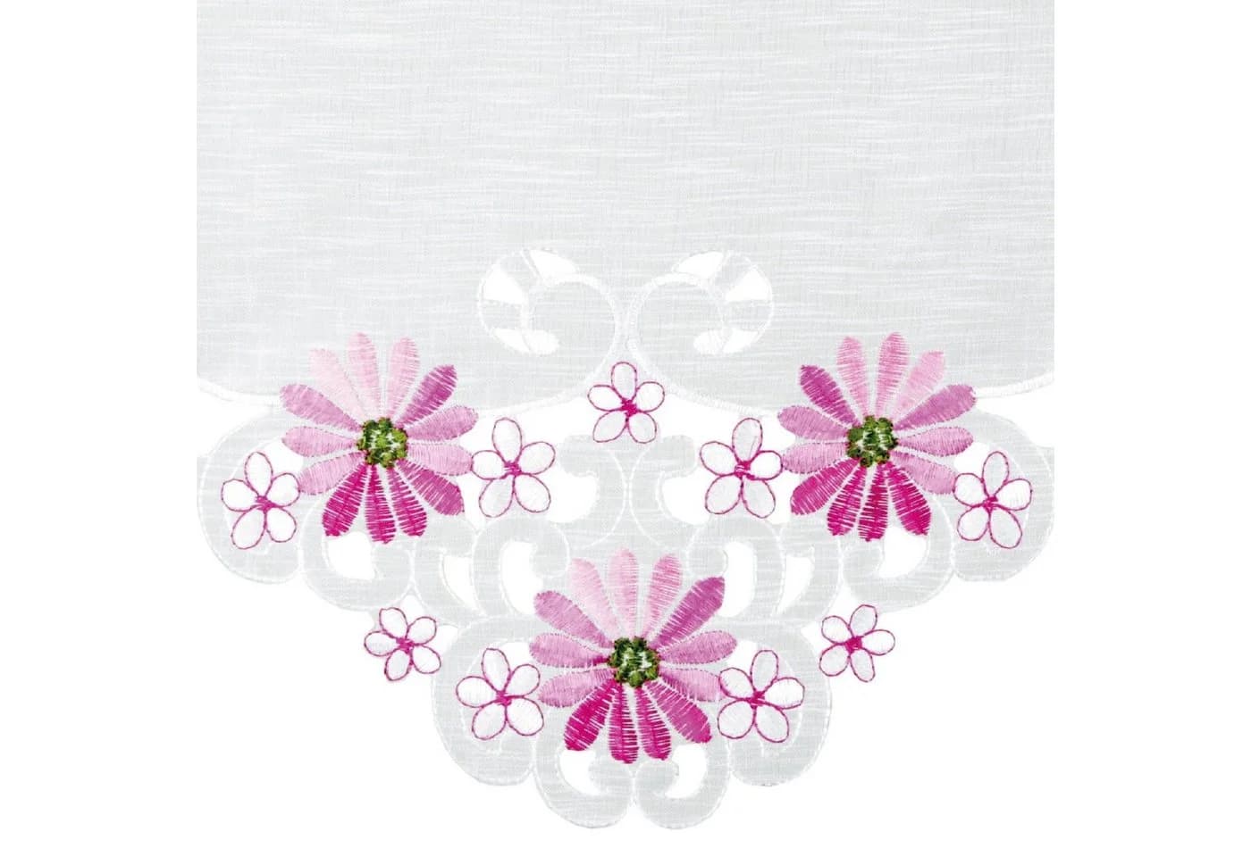 Arsvita Tischläufer bestickt Rosa 140x35cm mit Spitze - Bild 5