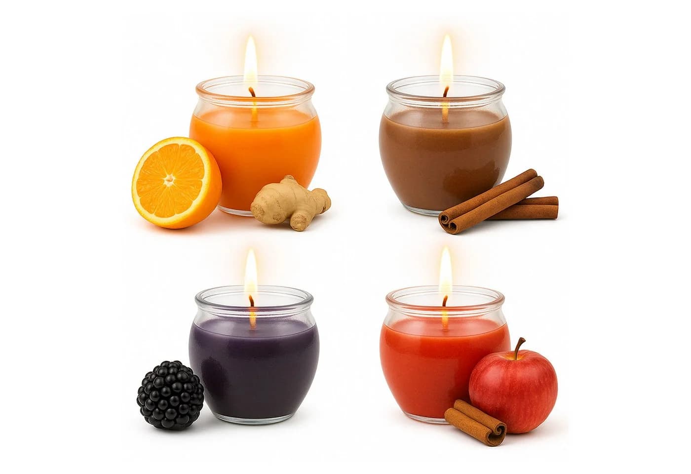 HS Candle Duftkerze Selection 4er-Set Winter Spice Glas