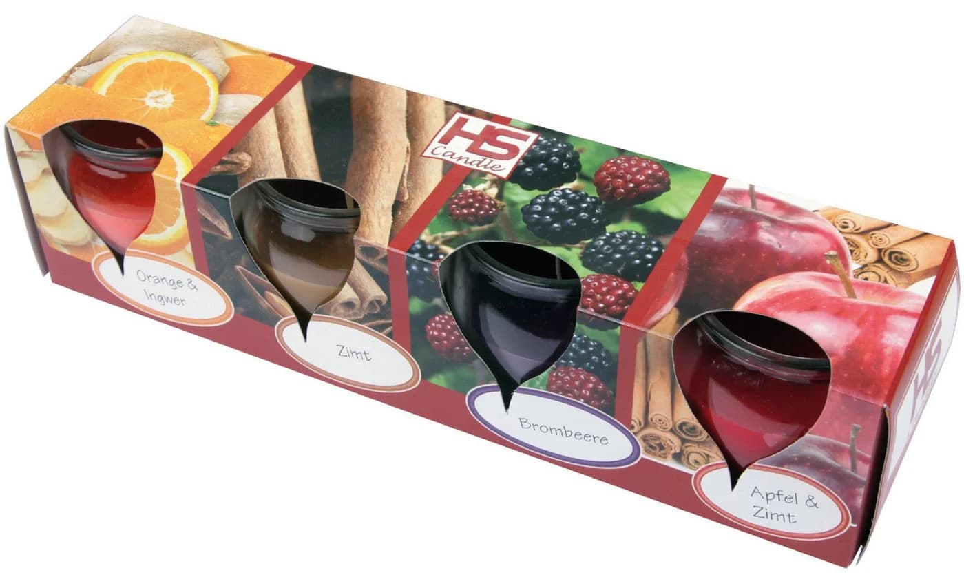 HS Candle Duftkerze Selection 4er-Set Winter Spice Glas - Bild 2