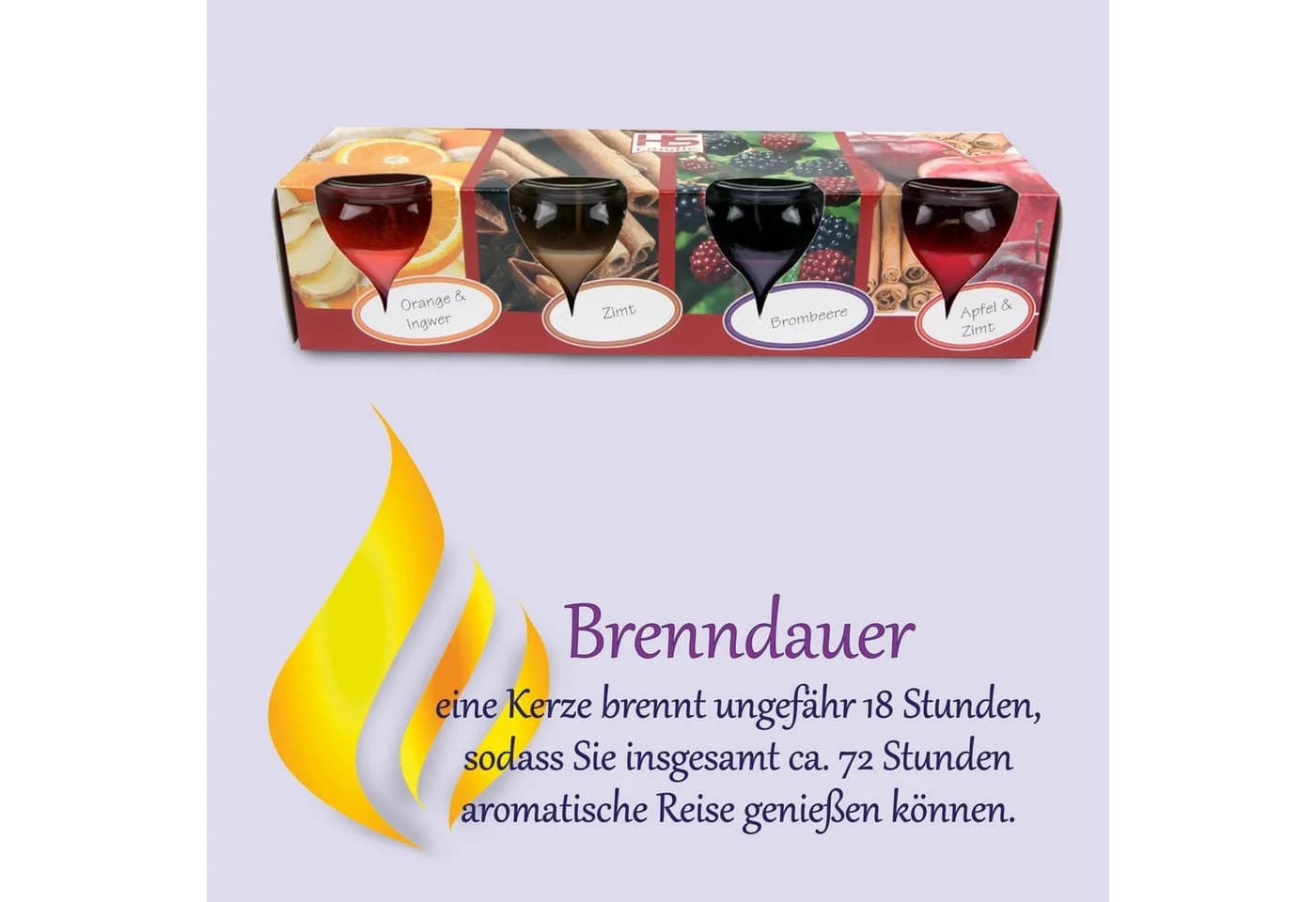 HS Candle Duftkerze Selection 4er-Set Winter Spice Glas - Bild 5