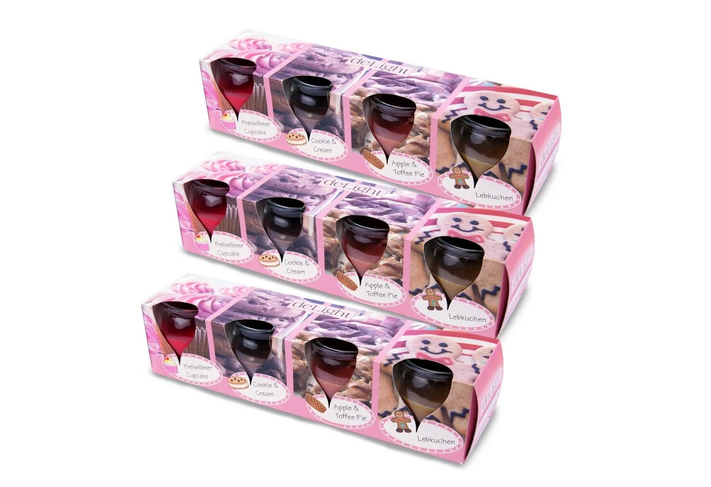 HS Candle Duftkerze Mix 12-tlg. Glas "Bakery Selection" lange Brenndauer - Bild 2