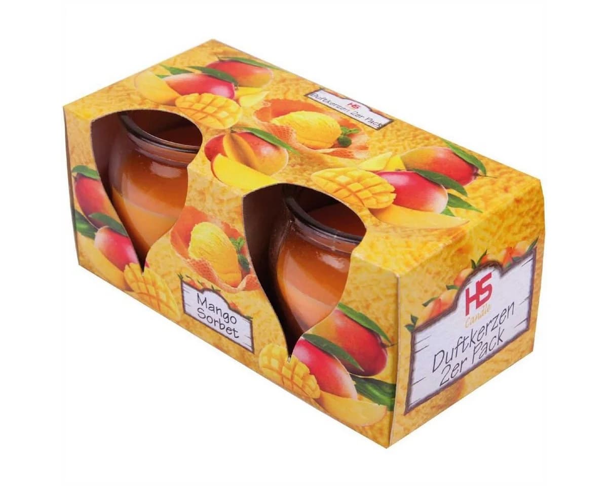 HS Candle Duftkerze 2-tlg. Glas "Creation" Mango Sorbet