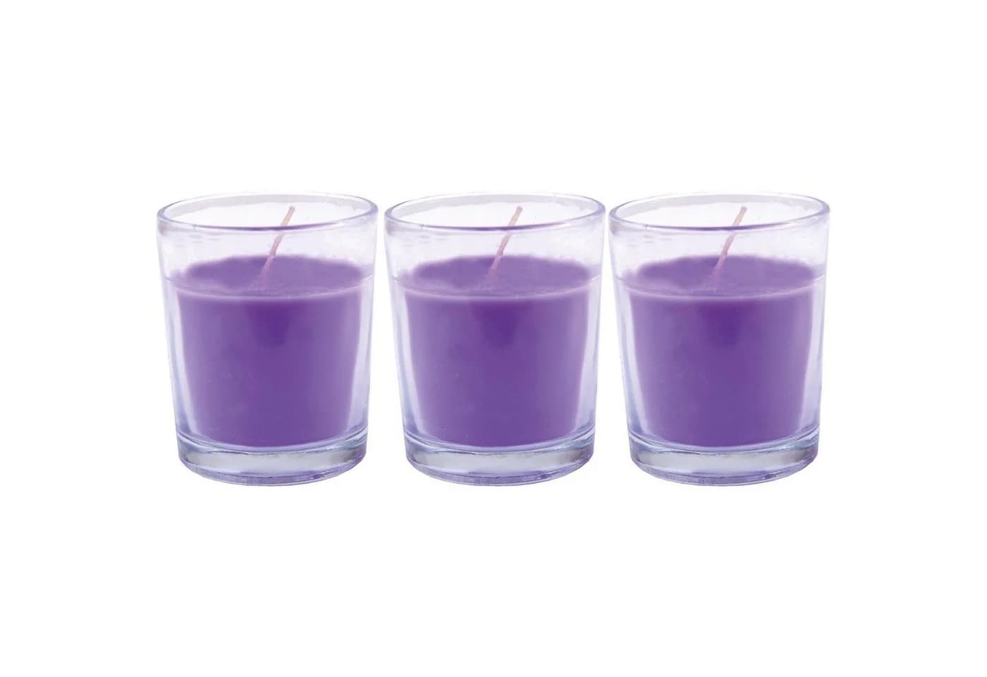HS Candle Duftkerze 3-tlg. Glas Violett Klassische Düfte 12 Std. - Bild 4