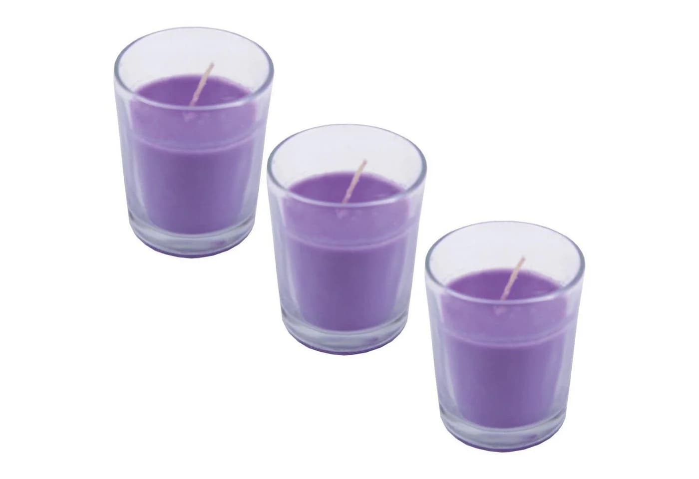 HS Candle Duftkerze 3-tlg. Glas Violett Klassische Düfte 12 Std. - Bild 5