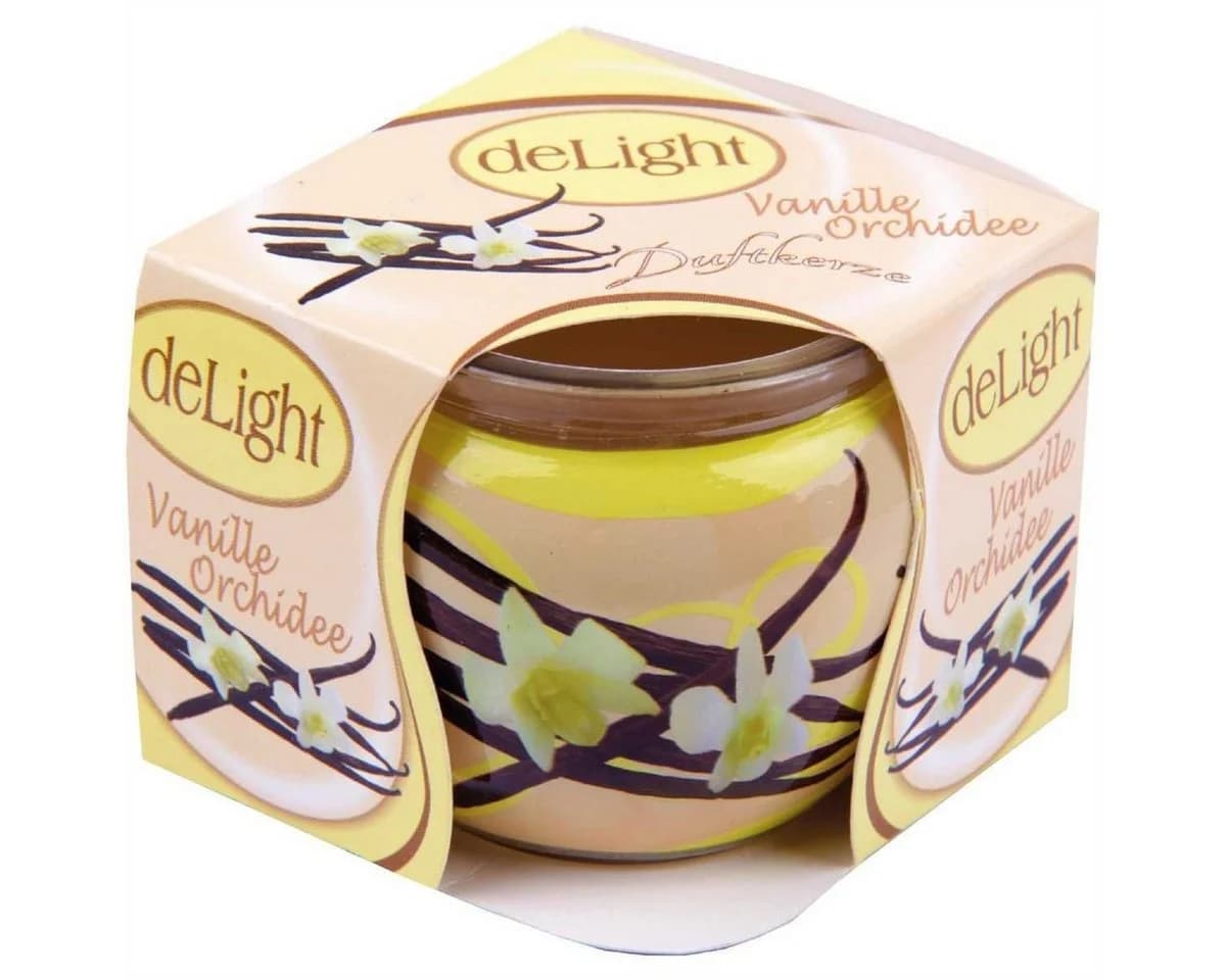 HS Candle Duftkerze Vanille im Glas, 22 Std. Brenndauer, 6cm Höhe - Bild 2