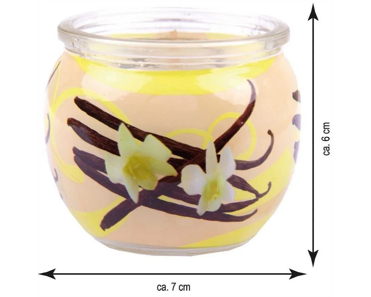 HS Candle Duftkerze Vanille im Glas, 22 Std. Brenndauer, 6cm Höhe - Bild 4
