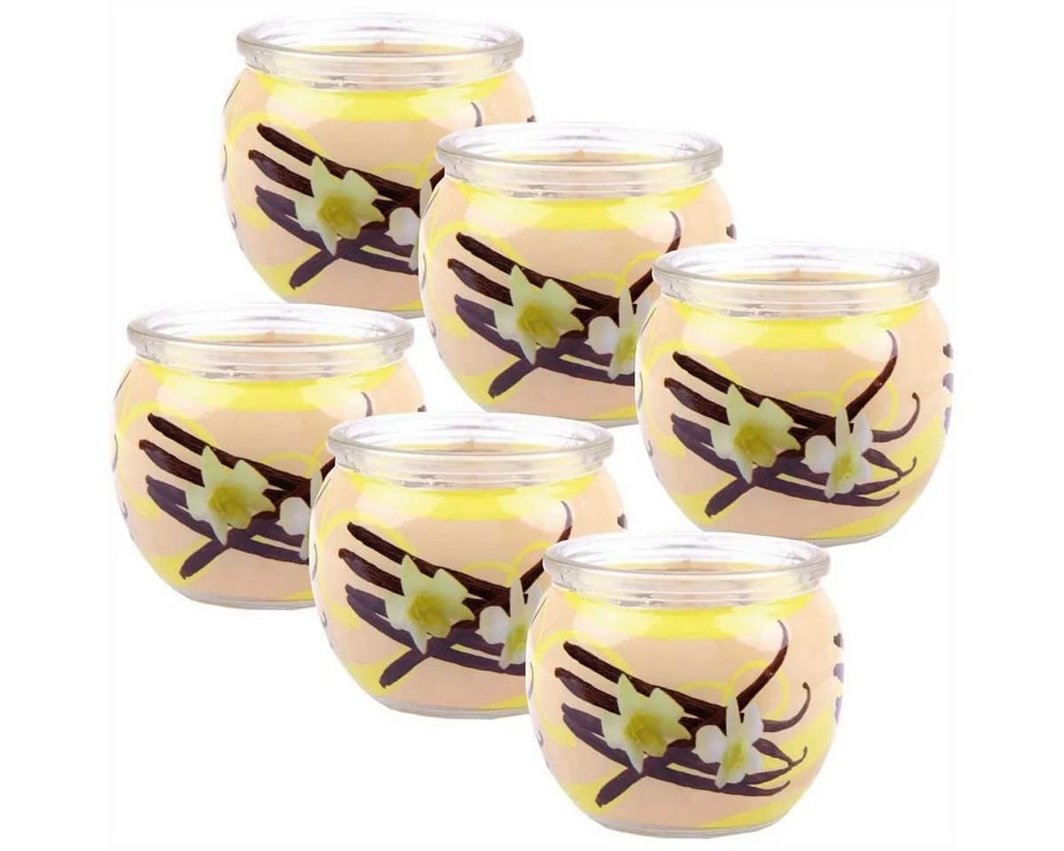 HS Candle Duftkerzen 6er-Pack Vanille im Glas - Bild 2