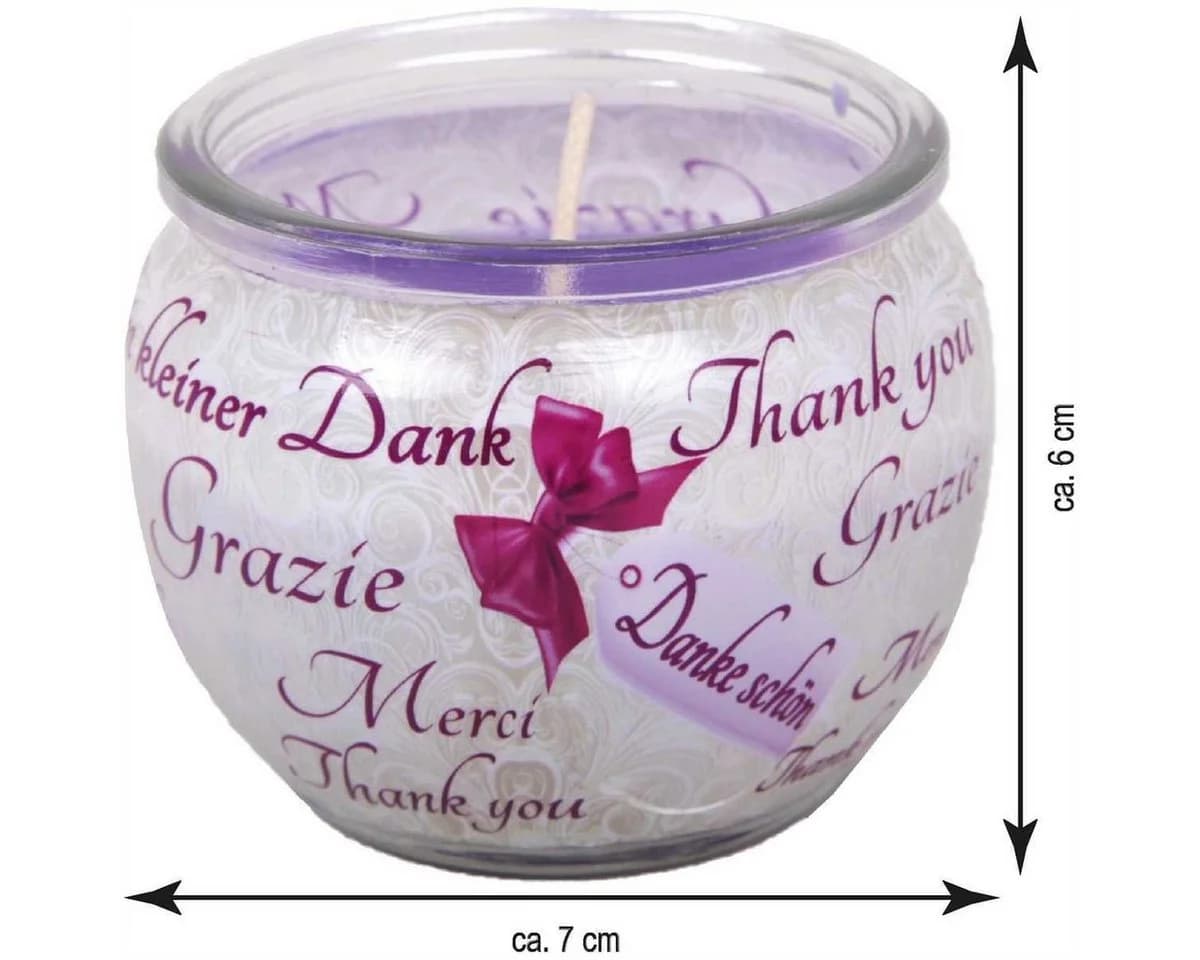 HS Candle Duftkerze im Glas mit Spruch ca. 22 Std. Brenndauer Lila - Bild 4