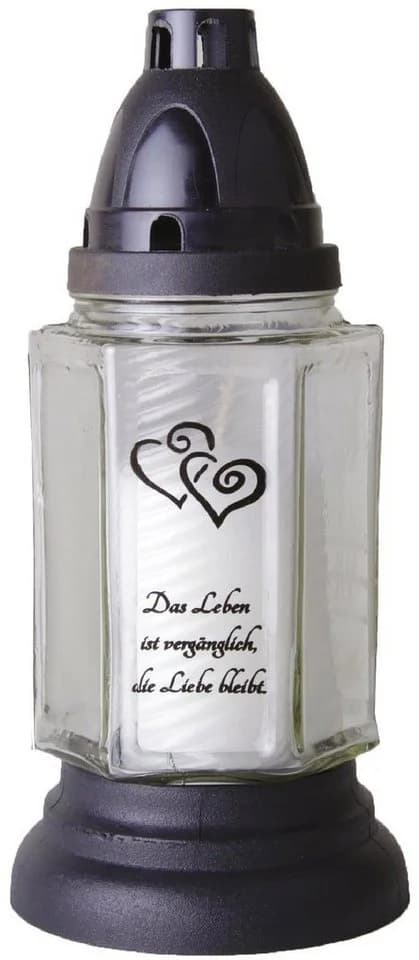 HS Candle Grablaterne 6eckig Weiß mit Motiv und Spruch - Bild 2