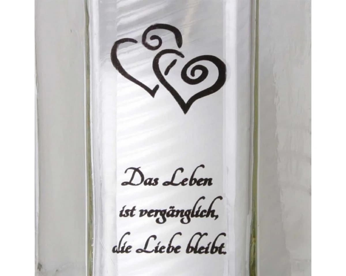 HS Candle Grablaterne 6eckig Weiß mit Motiv und Spruch - Bild 3