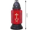 HS Candle Grablaterne 24cm mit Kreuz-Motiv und Ölkerze Bild 1
