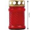 HS Candle Grabkerze Rot Glas Rillenoptik befüllt Bild 1