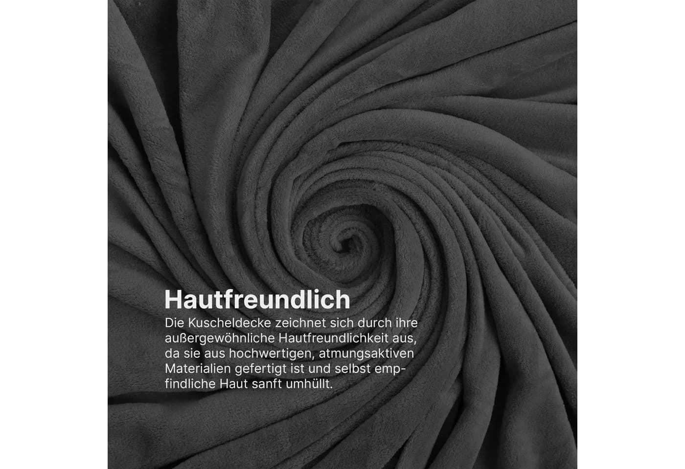 Bestlivings Wohndecke XXL Mikrofaser Flauschdecke Anthrazit - Bild 4