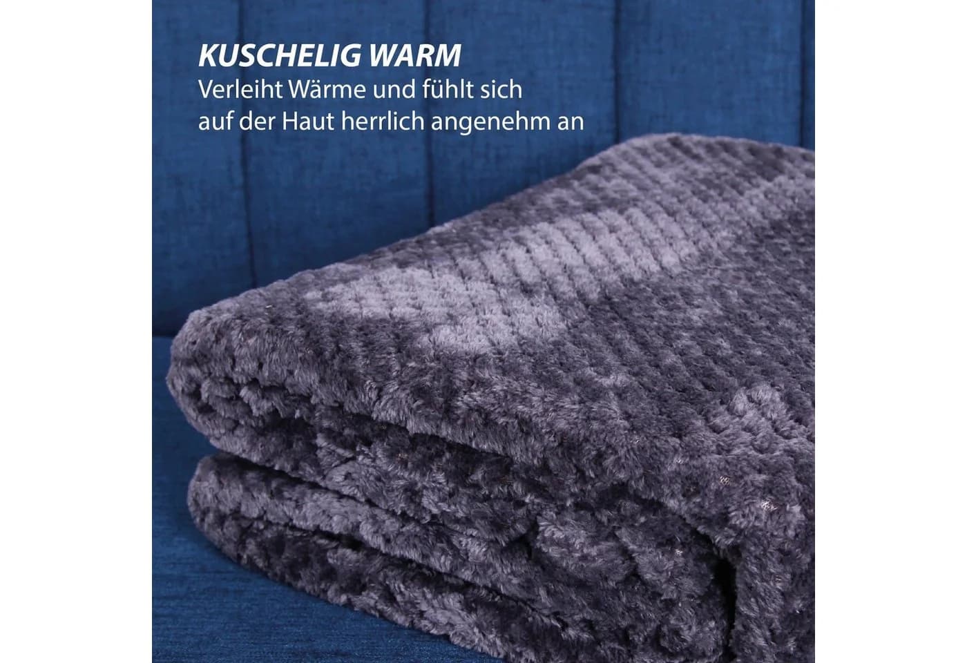 Bestlivings Wohndecke Popcorn Anthrazit Mikrofaser Cashmere Touch