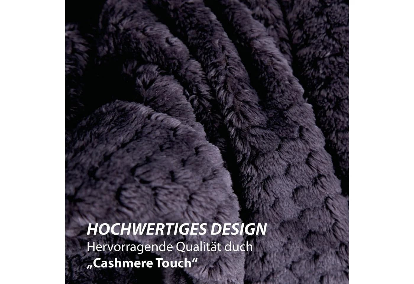 Bestlivings Wohndecke Popcorn Anthrazit Mikrofaser Cashmere Touch - Bild 5