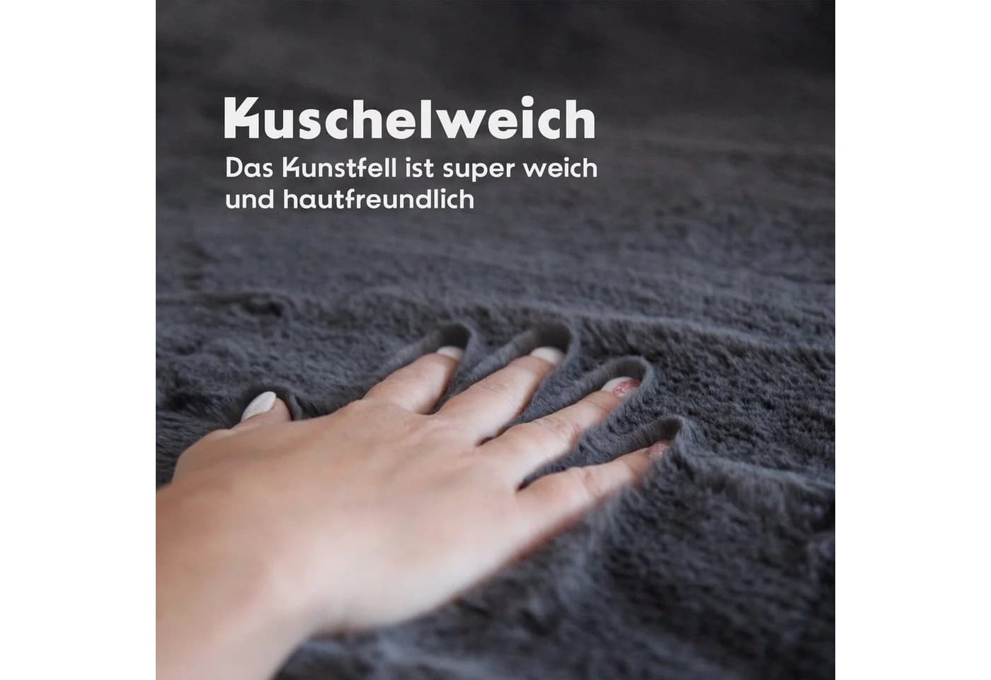 Bestlivings Hochflor-Teppich Anthrazit Rechteckig Anti-Rutsch
