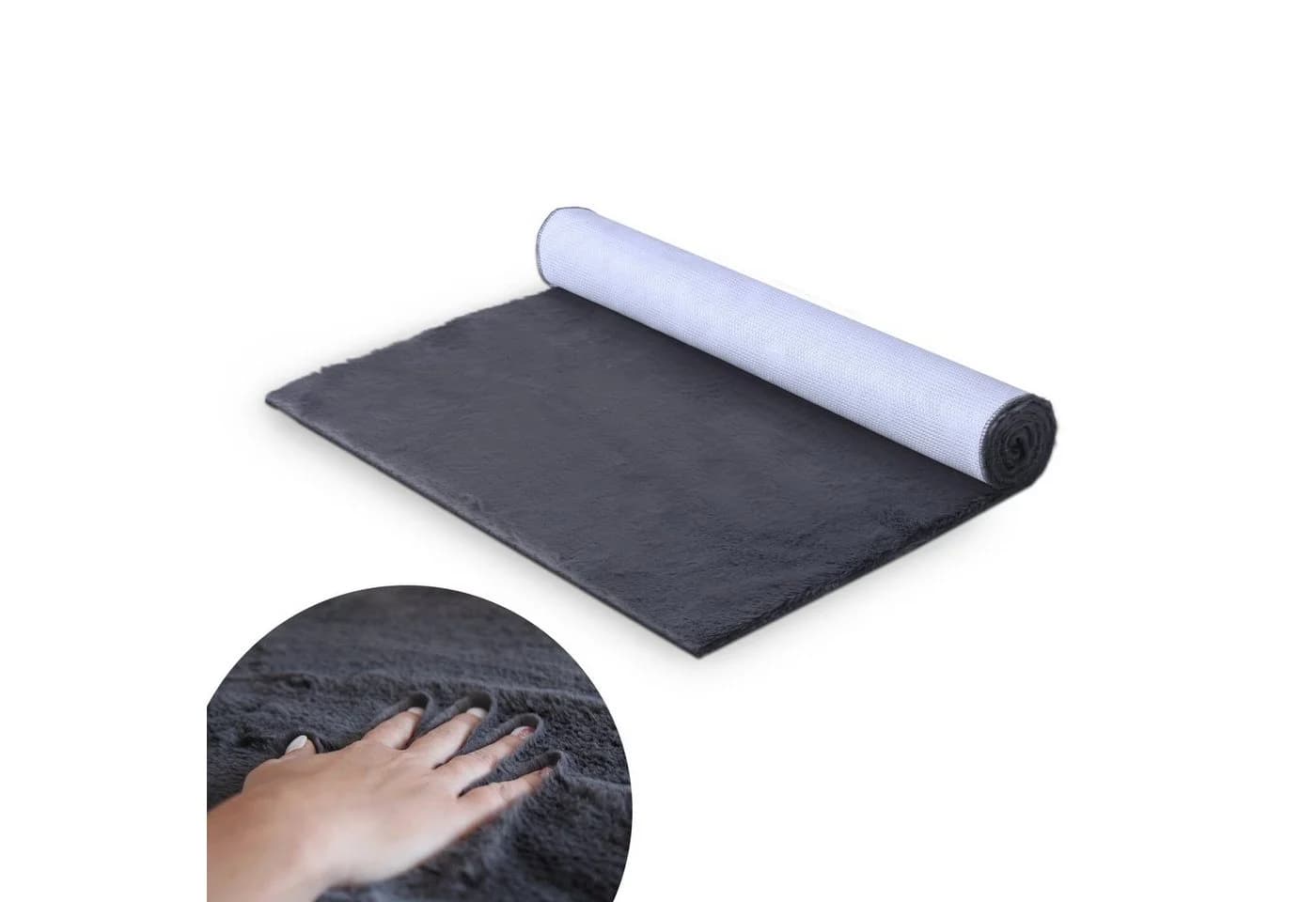 Bestlivings Hochflor-Teppich Anthrazit Rechteckig Anti-Rutsch - Bild 2