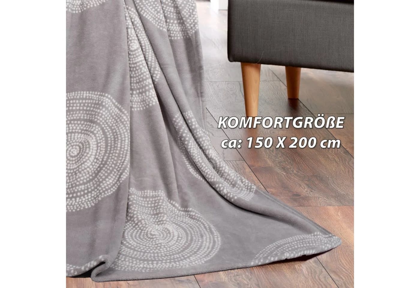 Bestlivings Wohndecke Mikrofaser 150x200cm Grau Kuschelweich - Bild 3