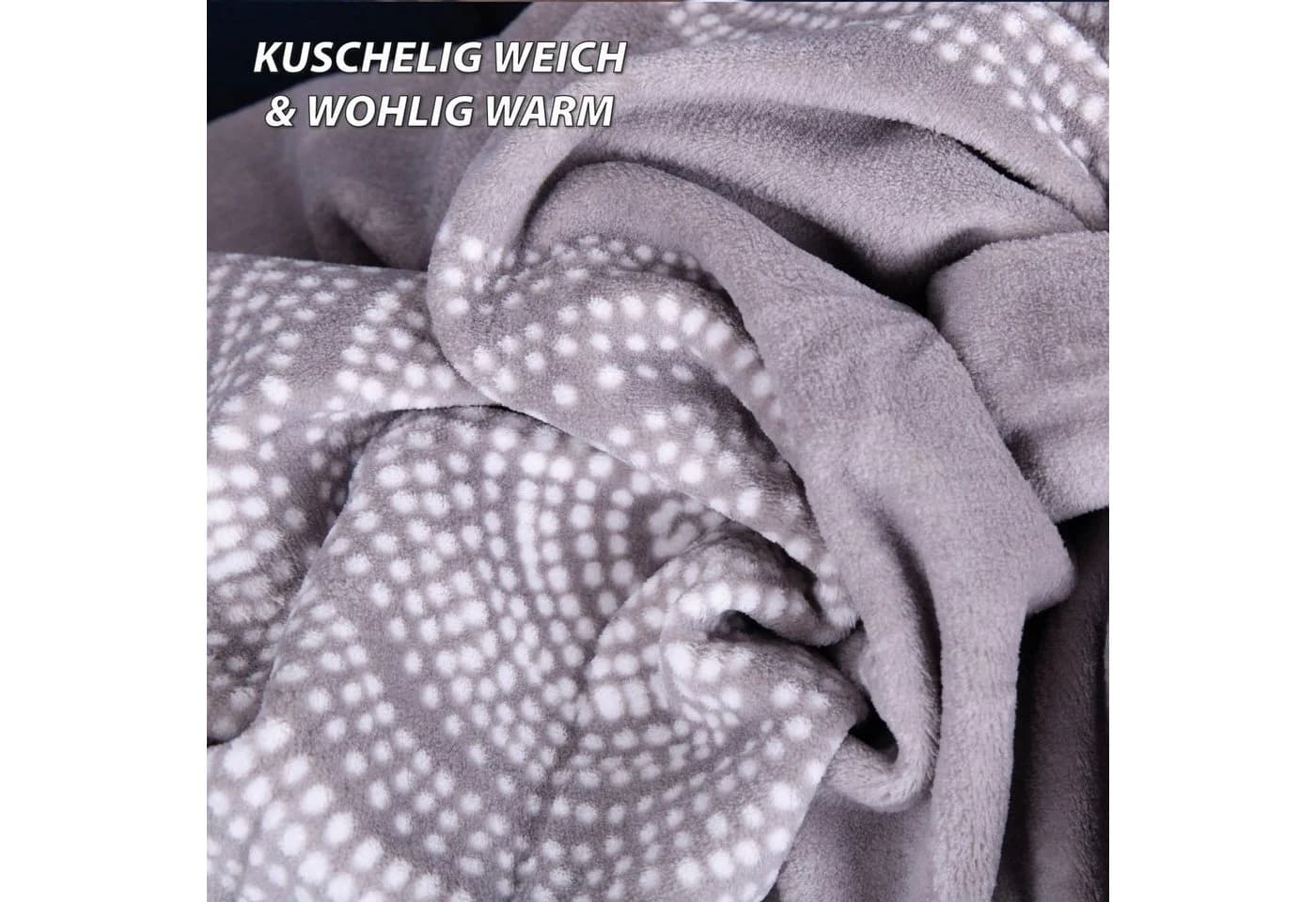 Bestlivings Wohndecke Mikrofaser 150x200cm Grau Kuschelweich - Bild 4