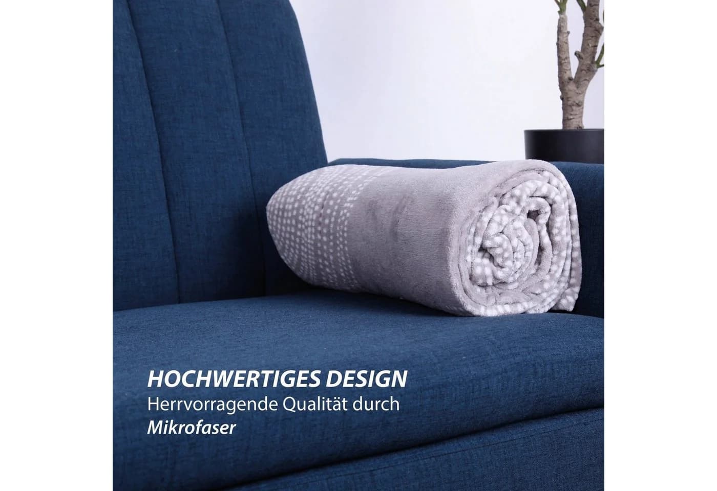 Bestlivings Wohndecke Mikrofaser 150x200cm Grau Kuschelweich - Bild 5