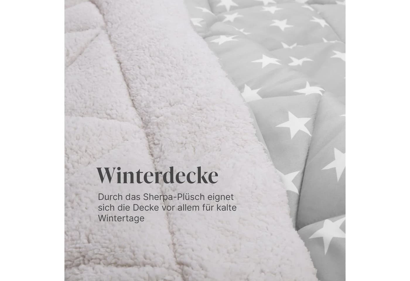Bestlivings Wende-Steppdecke 135x200cm Silber Grau Sherpa-Fleece Mikrofaser - Bild 5