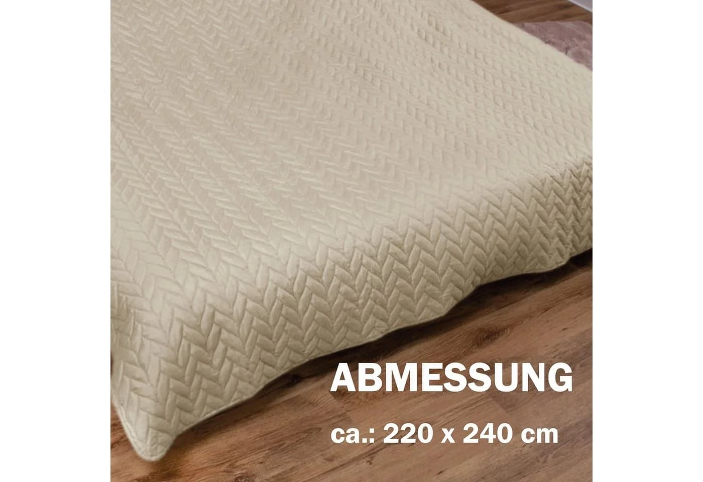 Bestlivings Tagesdecke Gesteppt Beige Polyester Uni-Optik