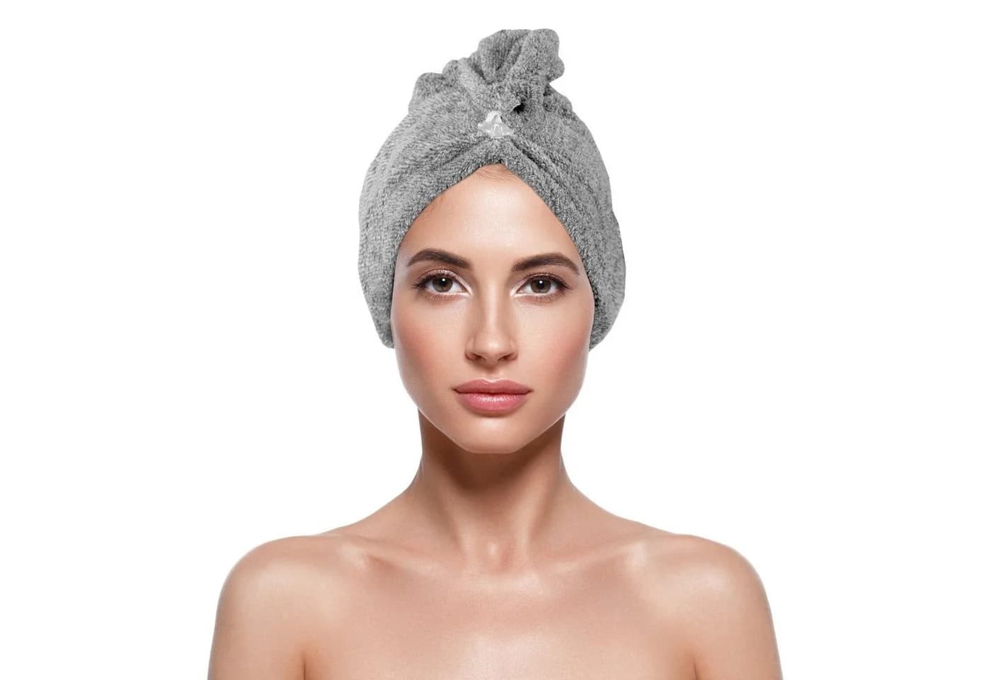 Bestlivings Saunatuch Haarturban Grau 25x65cm Schnelltrocknend - Bild 2