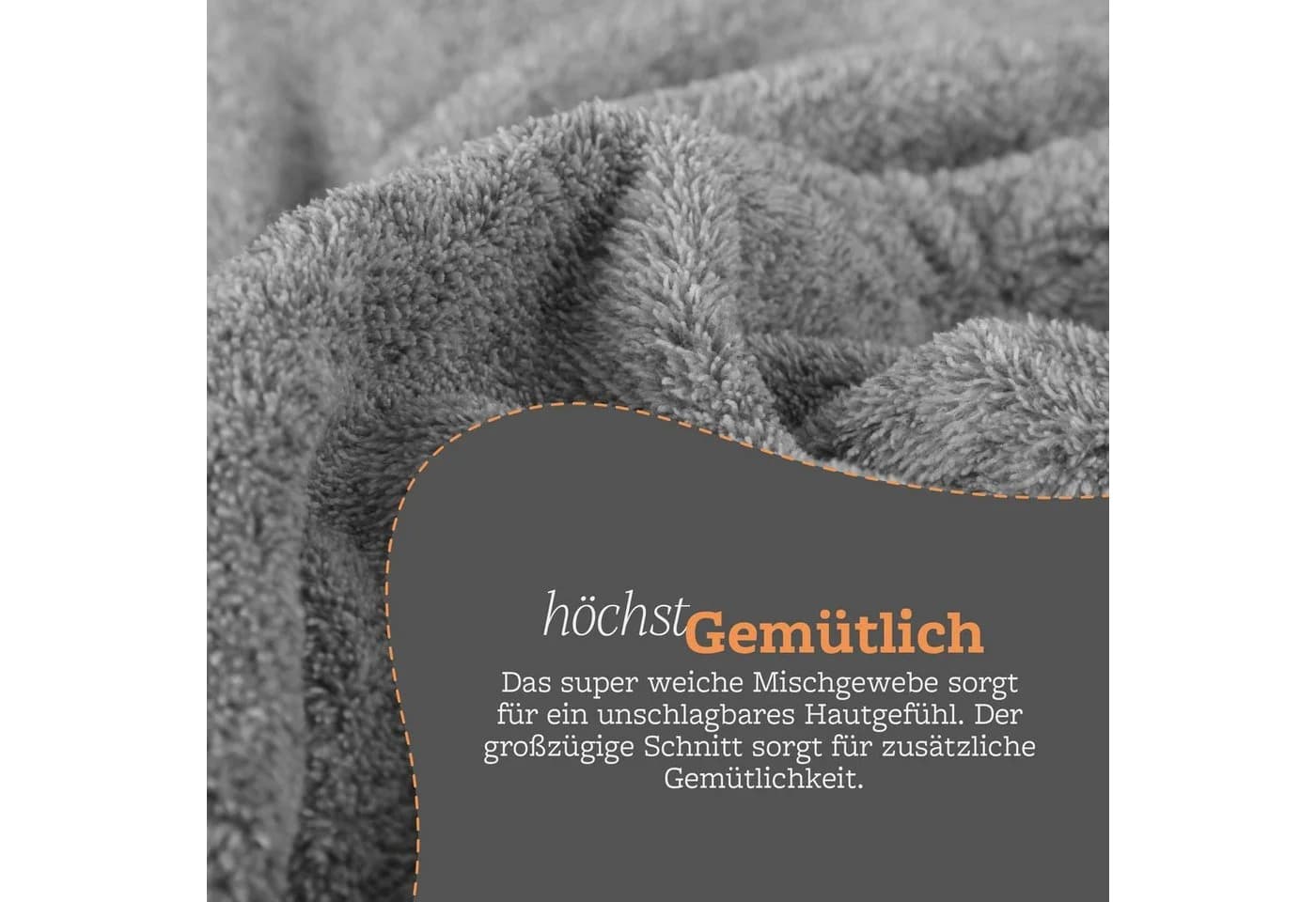Bestlivings Saunakilt Herren Grau Flauschig mit Gummizug - Bild 5