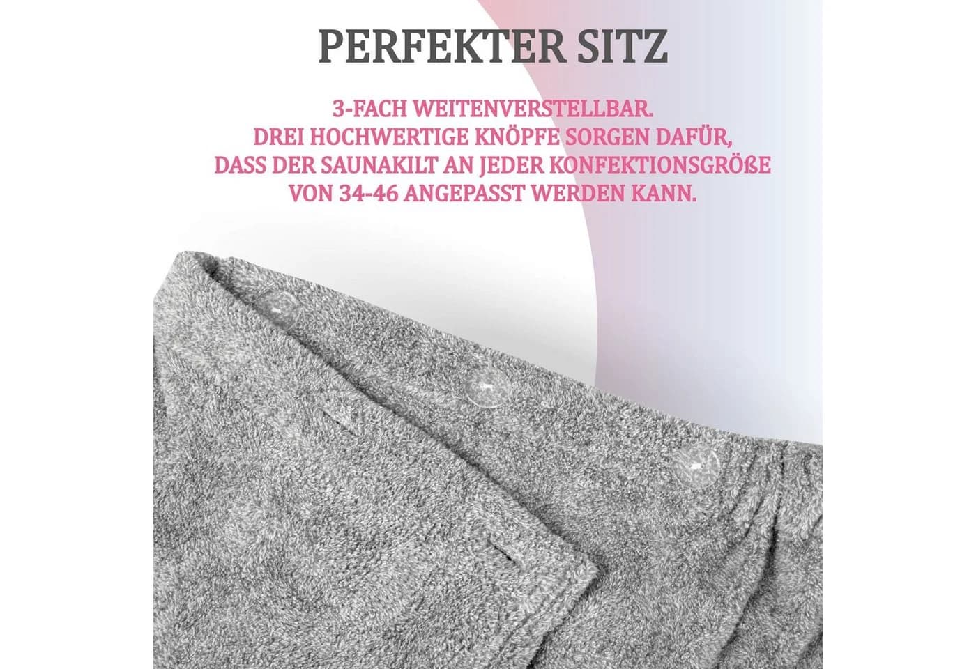 Bestlivings Damen Saunakilt Grau Flauschig mit Gummizug - Bild 3