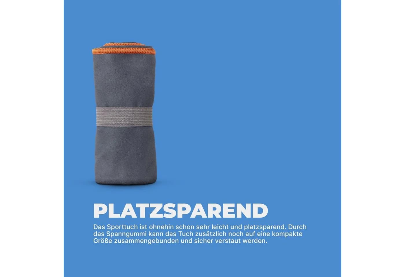 hemmy Fashion Sporthandtuch Mikrofaser Orange mit Spanngummi - Bild 4