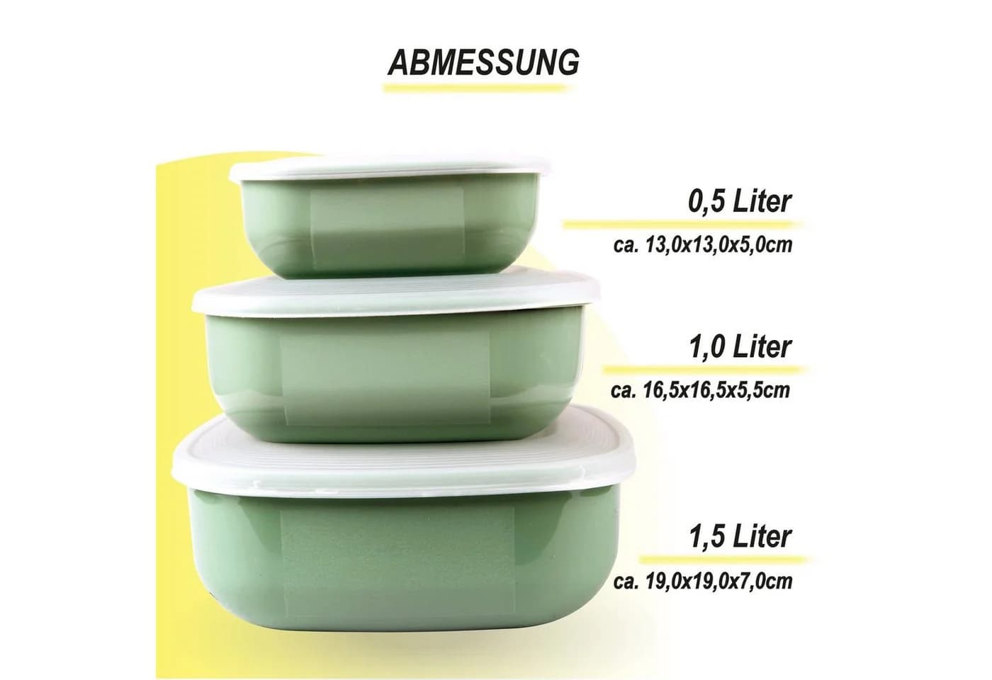 Bestlivings Frischhaltedose Set 3-tlg. Grün Kunststoff