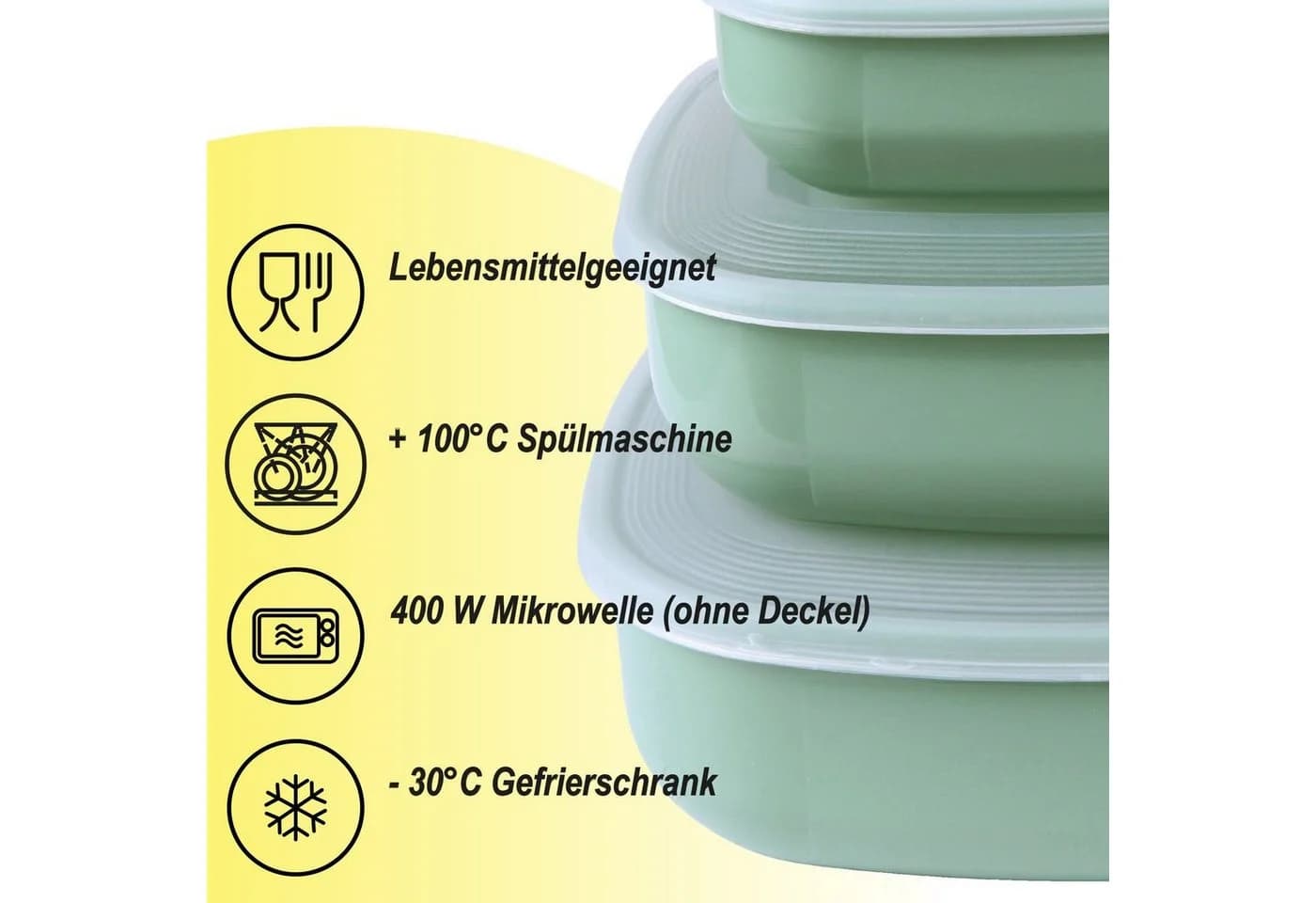 Bestlivings Frischhaltedose Set 3-tlg. Grün Kunststoff - Bild 5