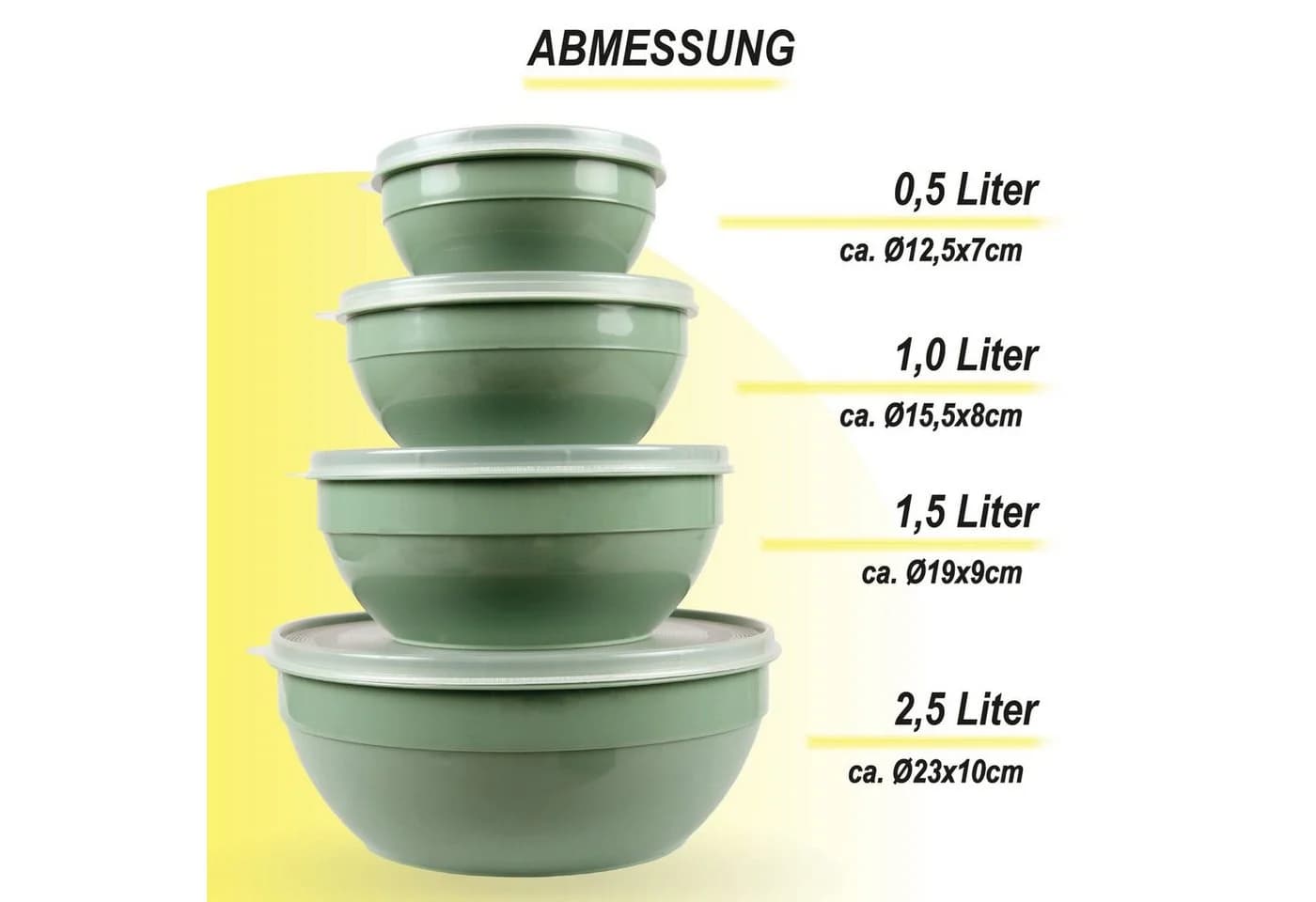Bestlivings Frischhaltedose Set 4-tlg. Grün Kunststoff