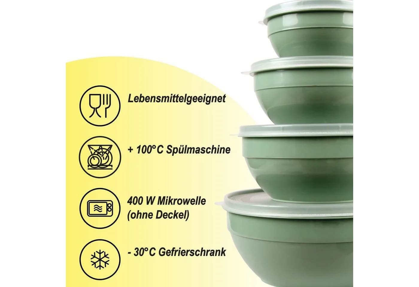 Bestlivings Frischhaltedose Set 4-tlg. Grün Kunststoff - Bild 5