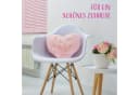 Bestlivings Dekokissen Herzform Plüsch Rosa Silber Bild 1