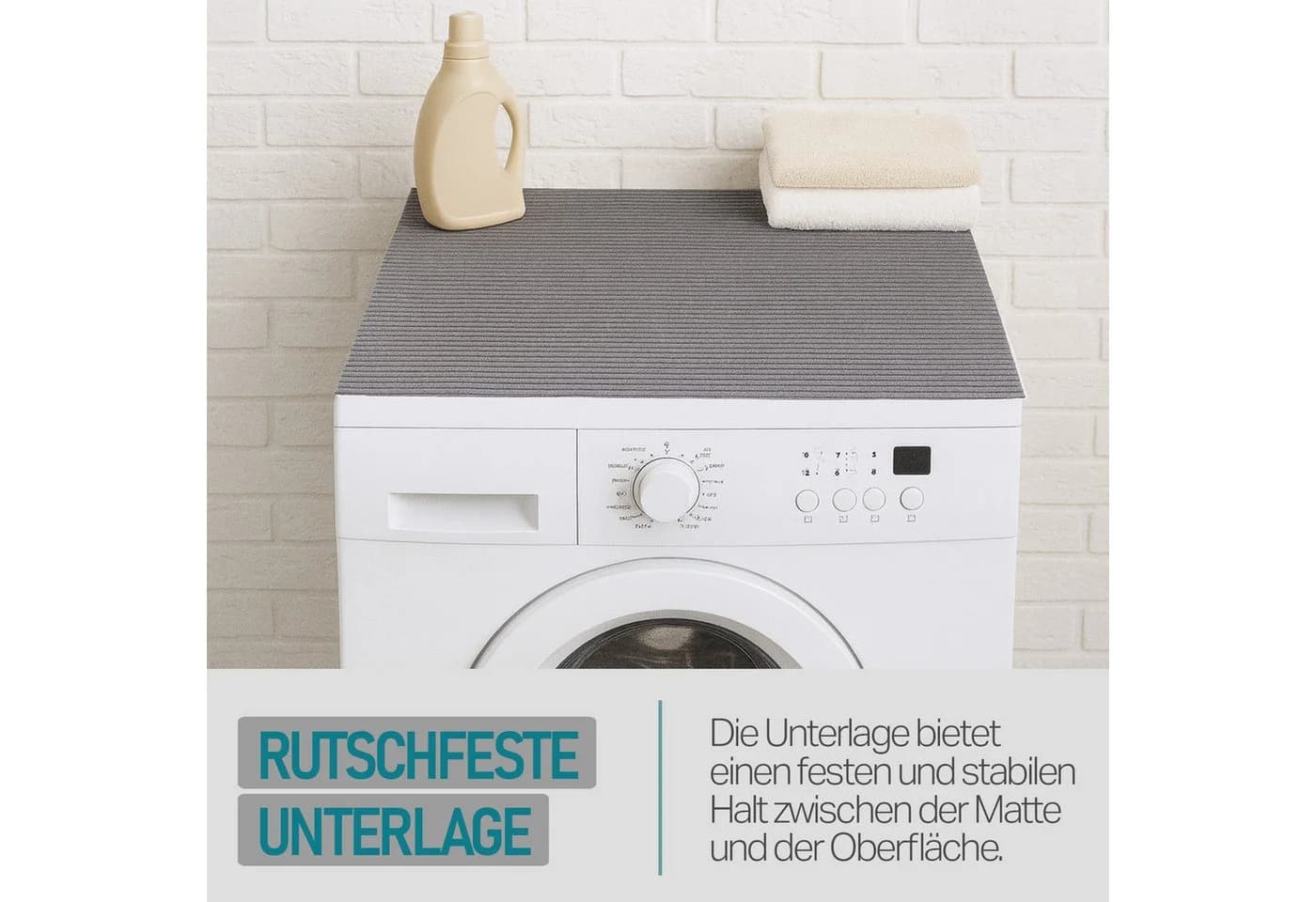Bestlivings Waschmaschinenbezug Weichschaummatte Anthrazit rutschfest - Bild 4