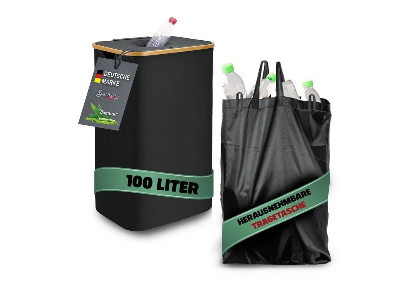 Bestlivings Flaschensammler Bambusrahmen 100L - Bild 2