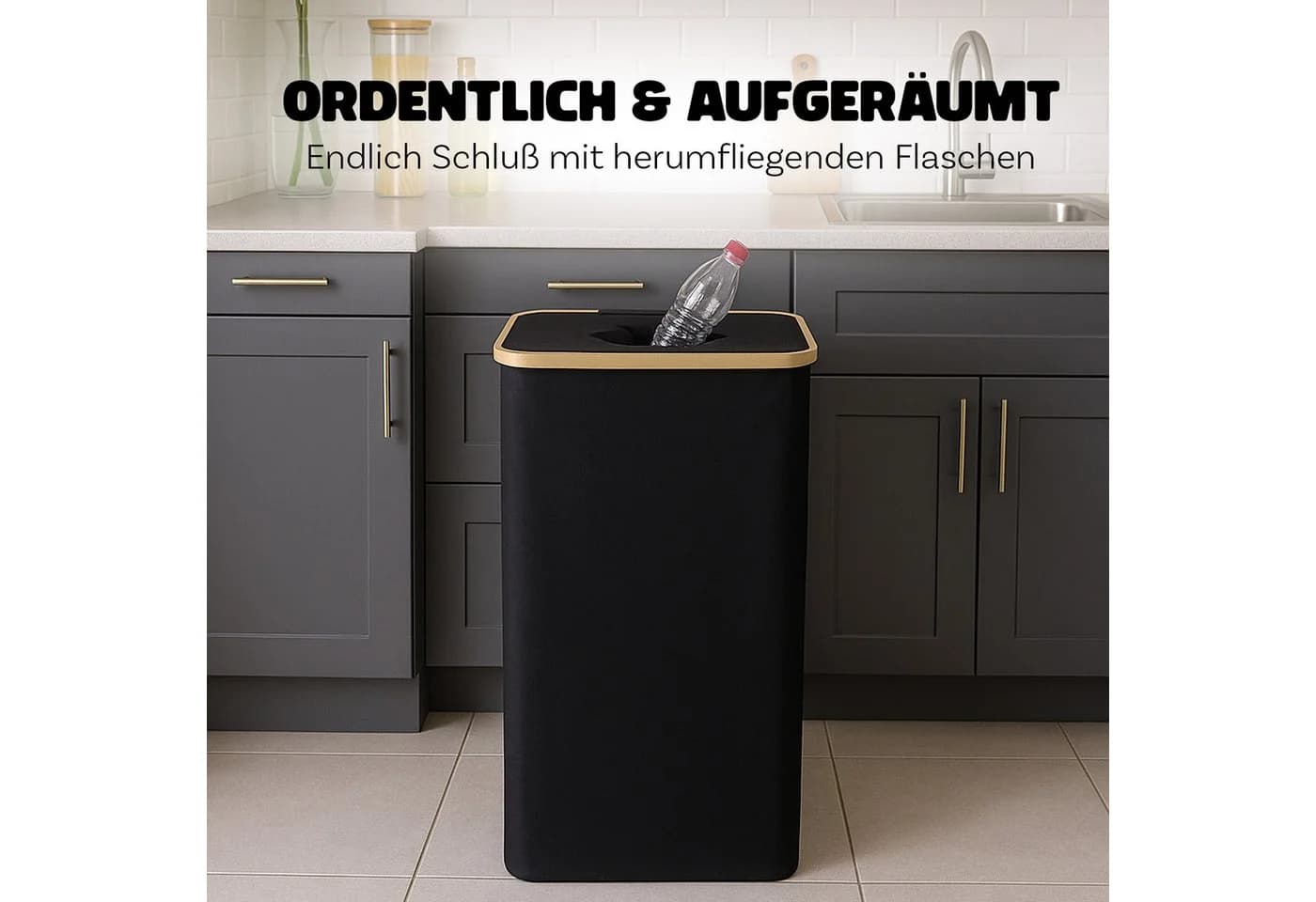 Bestlivings Flaschensammler Bambusrahmen 100L - Bild 3