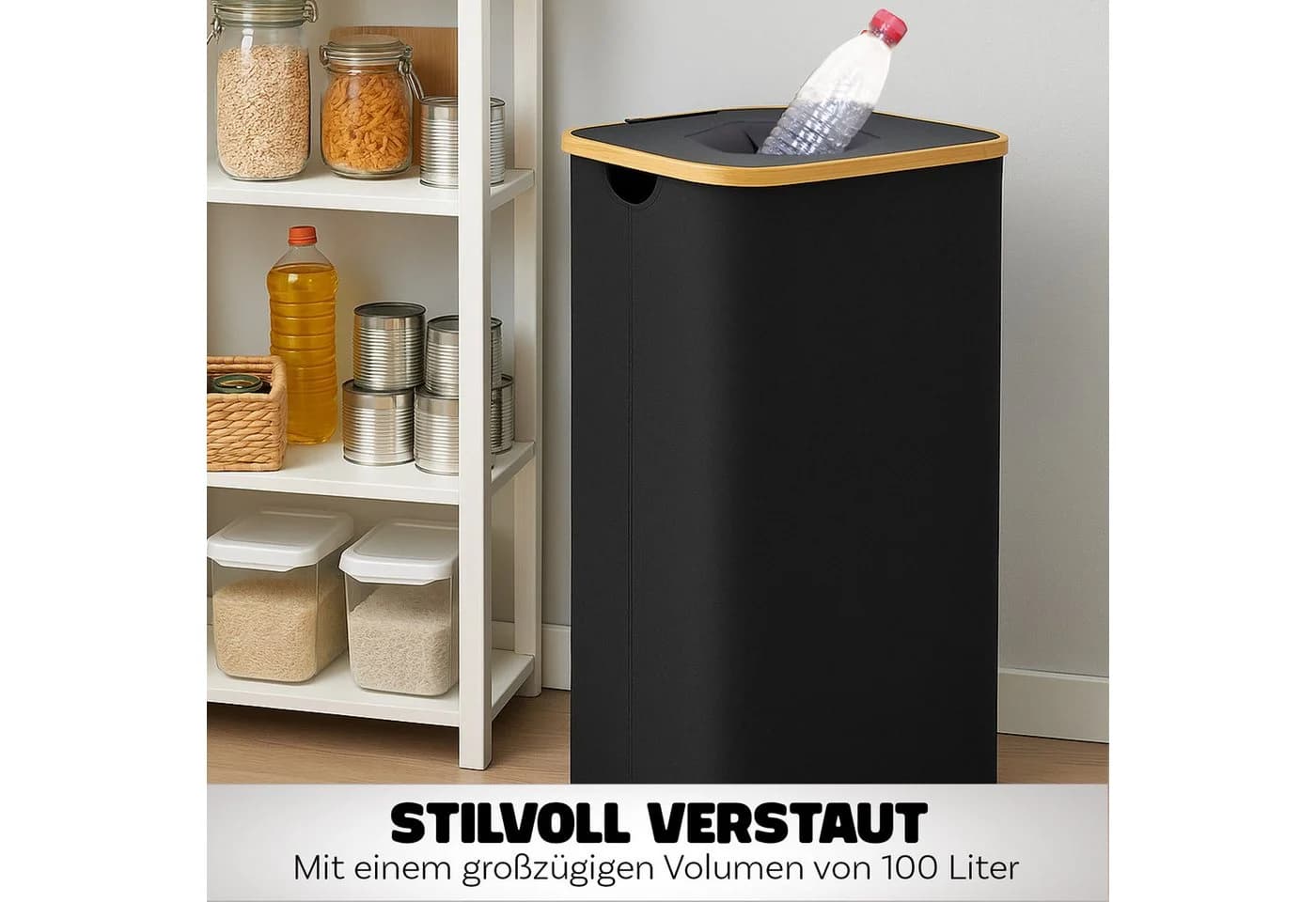 Bestlivings Flaschensammler Bambusrahmen 100L - Bild 5