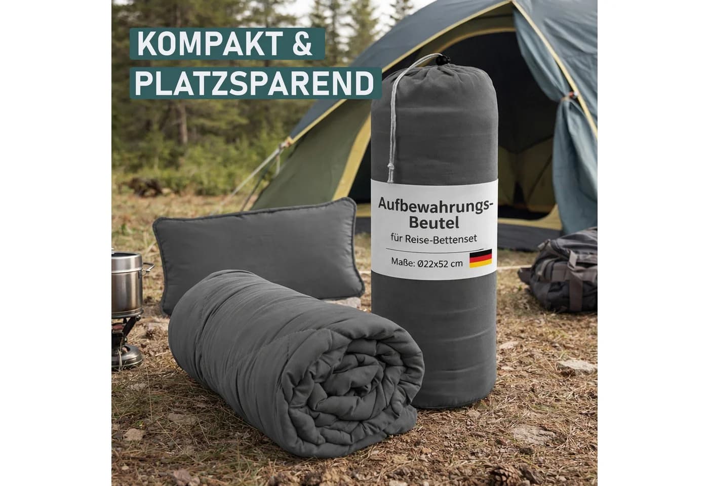 Bestlivings Aufbewahrungsbeutel Anthrazit Polyester Kordelzug