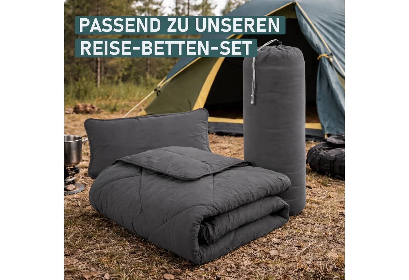 Bestlivings Aufbewahrungsbeutel Anthrazit Polyester Kordelzug - Bild 3