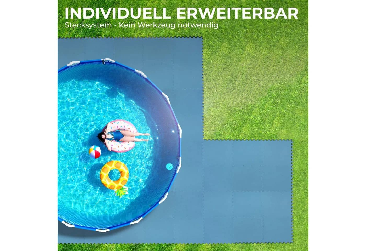 Bestlivings Pool-Bodenschutzfliese Blau 8er Set - Bild 3