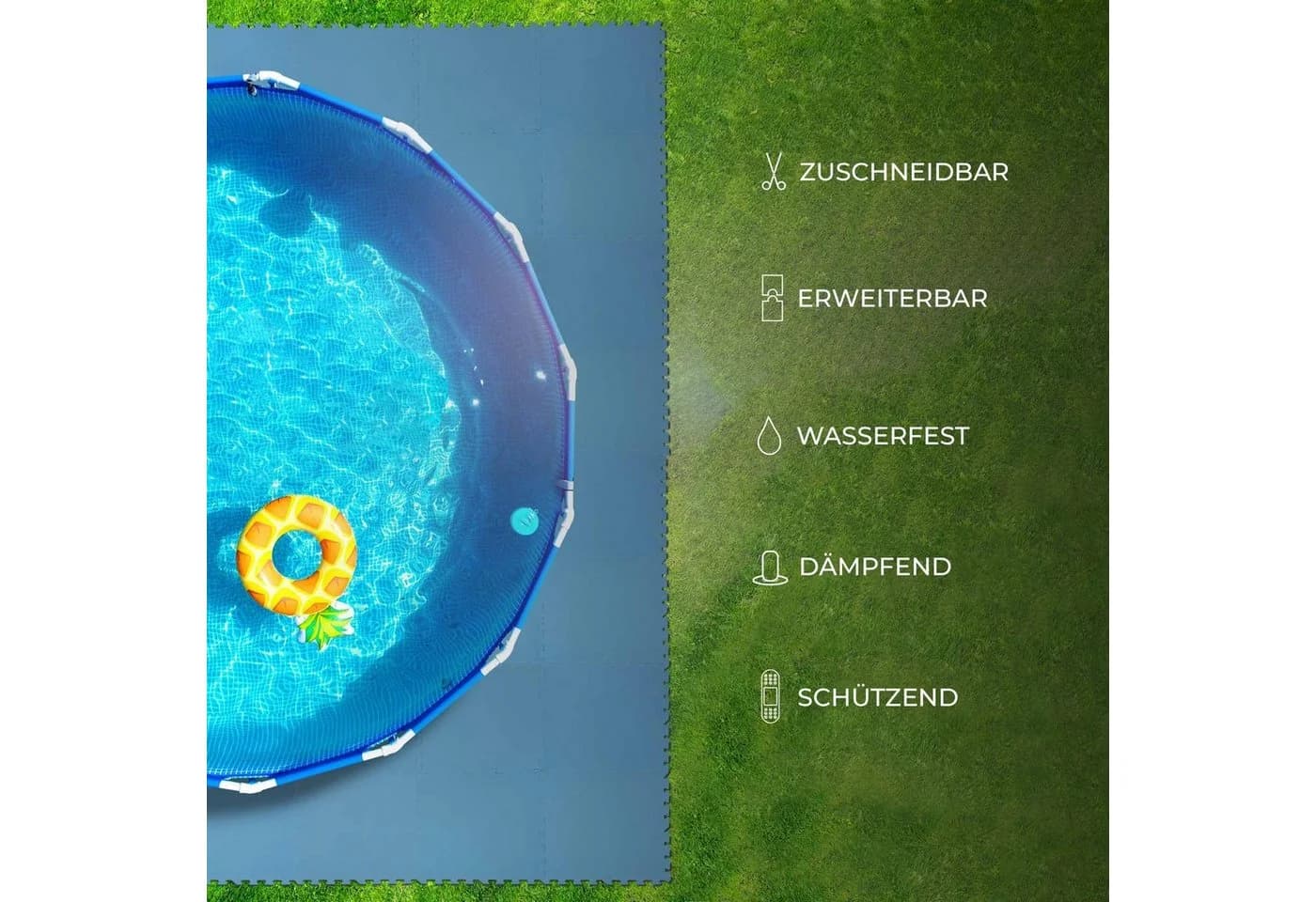 Bestlivings Pool-Bodenschutzfliese Blau 8er Set - Bild 5