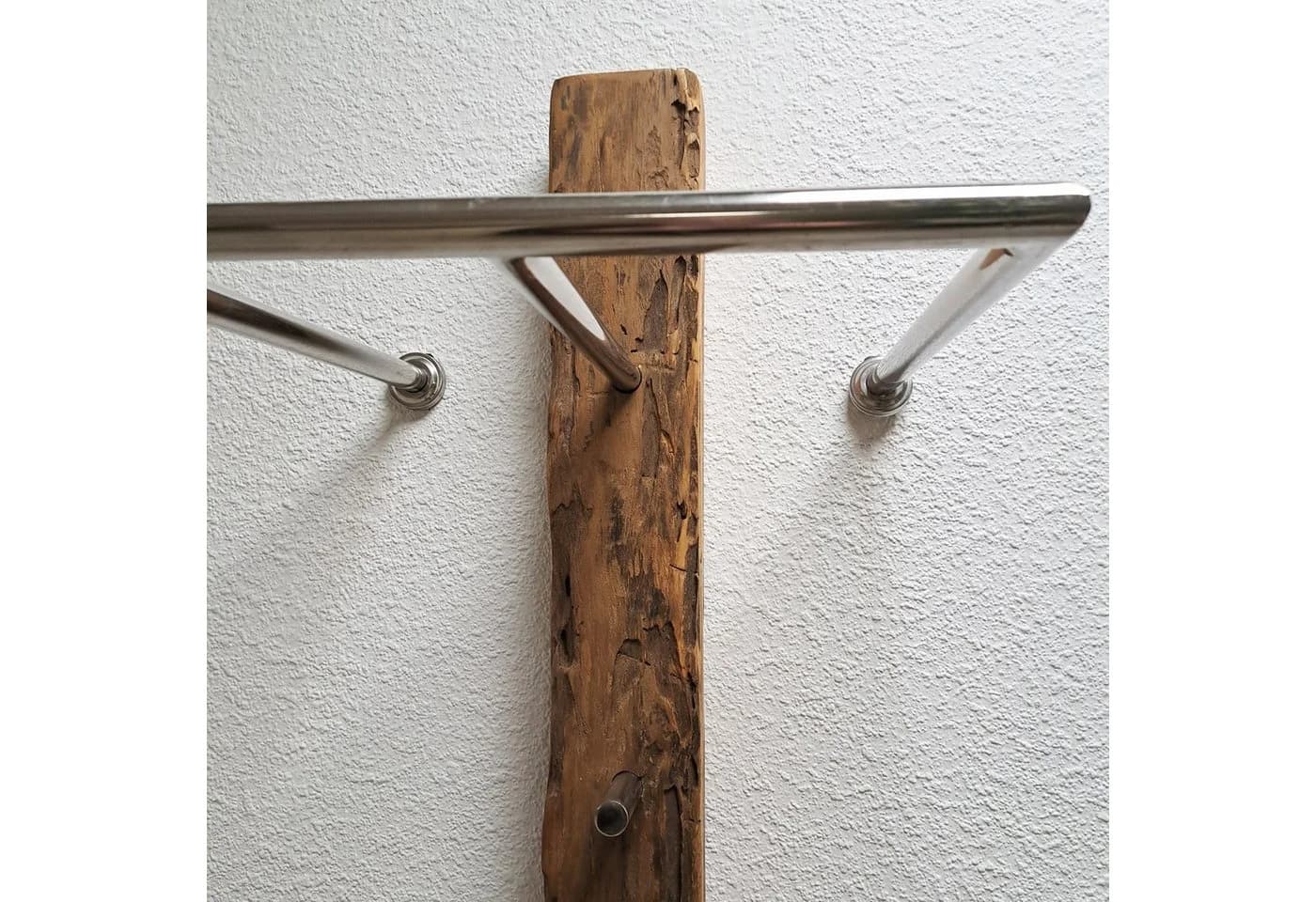 Möbel Akut Wandgarderobe Teakholz Natur mit Haken