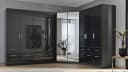 rauch BLUE Eck-Kleiderschrank Celle 14 Schubladen Grau Hochglanz Bild 2