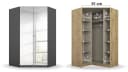 rauch BLUE Eck-Kleiderschrank Celle 14 Schubladen Grau Hochglanz Bild 4