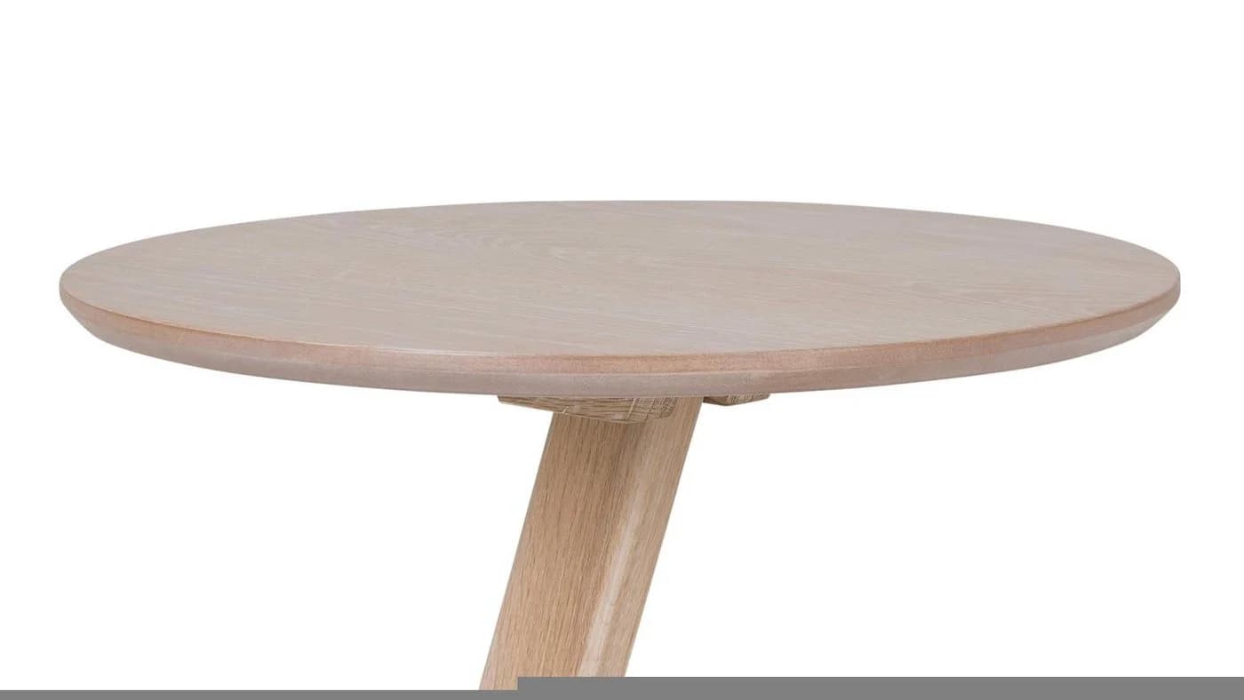 Möbel Akut Couchtisch Ollie Eiche natur weiß geölt rund 50 cm - Bild 5